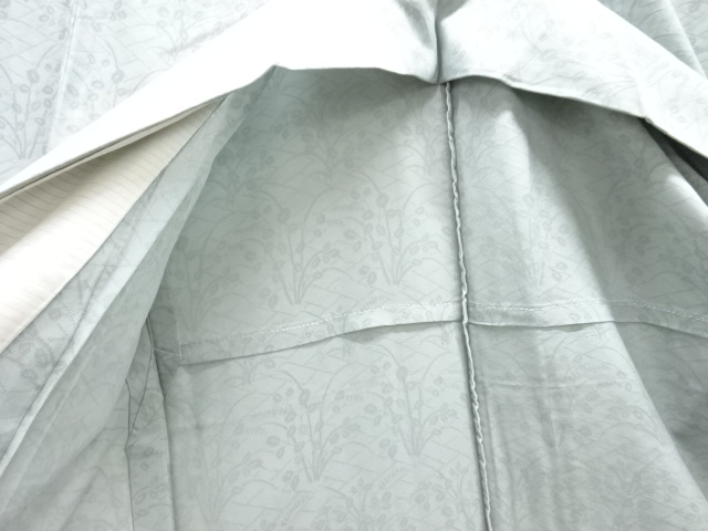  未使用品　紗透かし織　草葉模様色無地着物